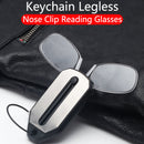 SK967-Mini Nose Clip On Portable Reading Glasses Men For Women Rimless Portable Magnifying Presbyopic Glasses Eyewear Ladies
