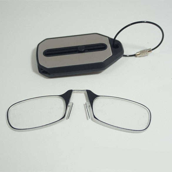 SK967-Mini Nose Clip On Portable Reading Glasses Men For Women Rimless Portable Magnifying Presbyopic Glasses Eyewear Ladies