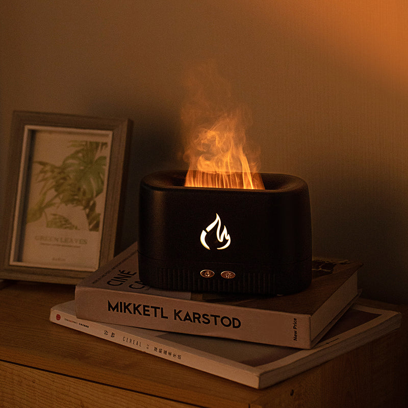 SK992-Factory Price Flame Humidifier Aroma Diffusers Machine Home Bedroom Silent Essential Oil Flame Aroma Diffuser