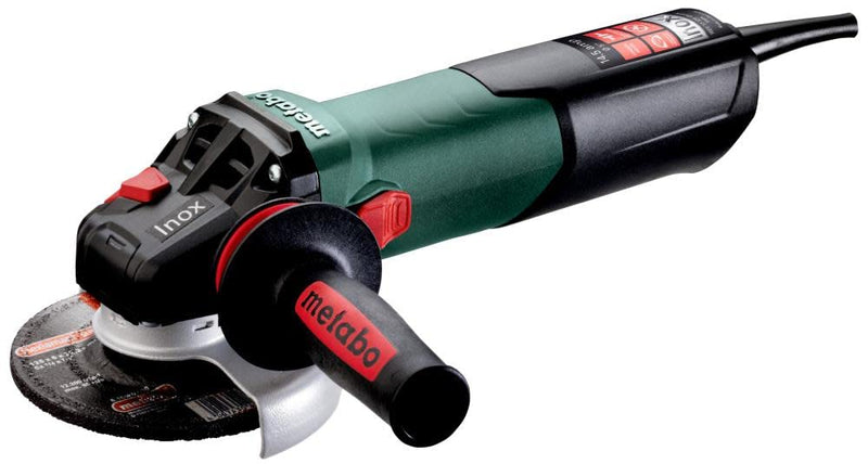 Metabo 4-1/2-Inch / 5-Inch Variable Speed Angle Grinder | 7,600 RPM | 14.5 Amp | Electronics | Slide Switch (Locking) | Safety Clutch | M-Quick Wheel Change | Low Vibe Handle | WEV 17-125 Quick Inox