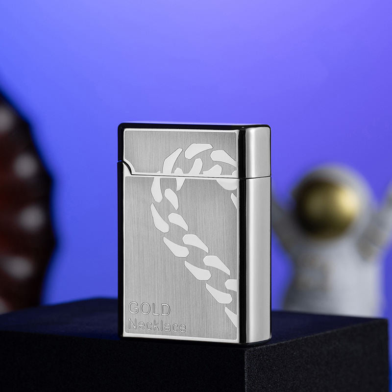 SK987-Strong Windproof Red Flame Lighter Ratchet Roller Zinc Alloy Machine