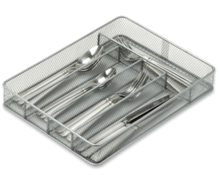 TTJG-Steel Mesh Metal Cutlery Tray, 5-Compartment, Small