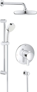 GROHE 35051001 Europlus Pressure Balance Valve Shower Set, Starlight Chrome