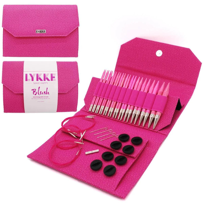 Lykke 5 Blush Magenta Basketweave Pouch Interchangeable Gift Set