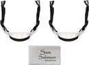 Pyramex HPCSTRAP Universal Hard Hat Chin Strap with Black Elastic Strap and Chin Cup, Black (2 Pack) w/Micro Sam Salamon Cloth