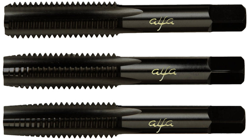 Alfa Tools HTS80030 1/4-20 Hss Black Oxide Alfa Hand Tap Set Made In USA,