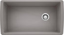 BLANCO 441770 Bowl Diamond Silgranit Super Single Undermount Kitchen Sink, 33.5" L X 18.5" W X 9.5" D, Metallic Gray