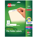 File Folder Labels with Sure Feed™, 2/3” x 3-7/16”, 750 Printable Labels, Removable Adhesive, White (8066)