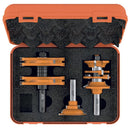 This CMT three-piece router bit set simplifies door construction, making it easy as 1, 2, 3! It is not the only advantage, in fact this is a multifunctional set for door and furniture makers building entry or passage doors and any furniture tenons. The in