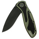 Kershaw Blur Olive and Black Pocket Knife, 3.4¡± Stainless Steel Blade with Assisted Opening, Olive Aluminum Handle with Deep-Carry Pocketclip, Small Folding Knife