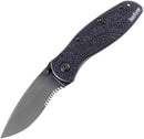 Kershaw Blur,Black Serrated(1670BLKST); Folding Knife with All-Black Body,Partially Serrated 3.4¡± 14C28N Steel Blade,Anodized Aluminum Handle with Trac-Tec Grip,Reversible Pock lip; 3.9OZ