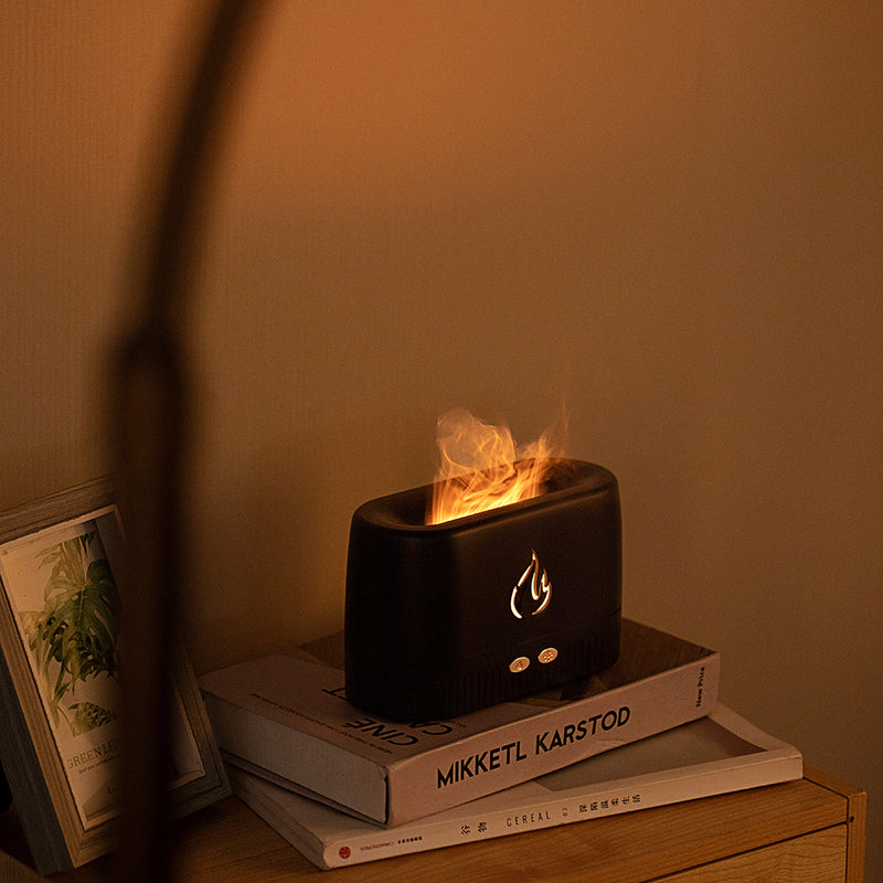 SK992-Factory Price Flame Humidifier Aroma Diffusers Machine Home Bedroom Silent Essential Oil Flame Aroma Diffuser