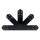 Simpson APGP Decorative Gable Plates are designed to add strength and stability between a wood beam and three angled wood braces. The black powder coating over ZMAX material provides excellent corrosion resistance, while providing a clean, finished look t