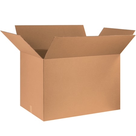 Corrugated Cardboard Storage Boxes, 36" L x 24" W x 24" H, Brown/Kraft, Pack of 5, Foldable, Ships and Stores Flat