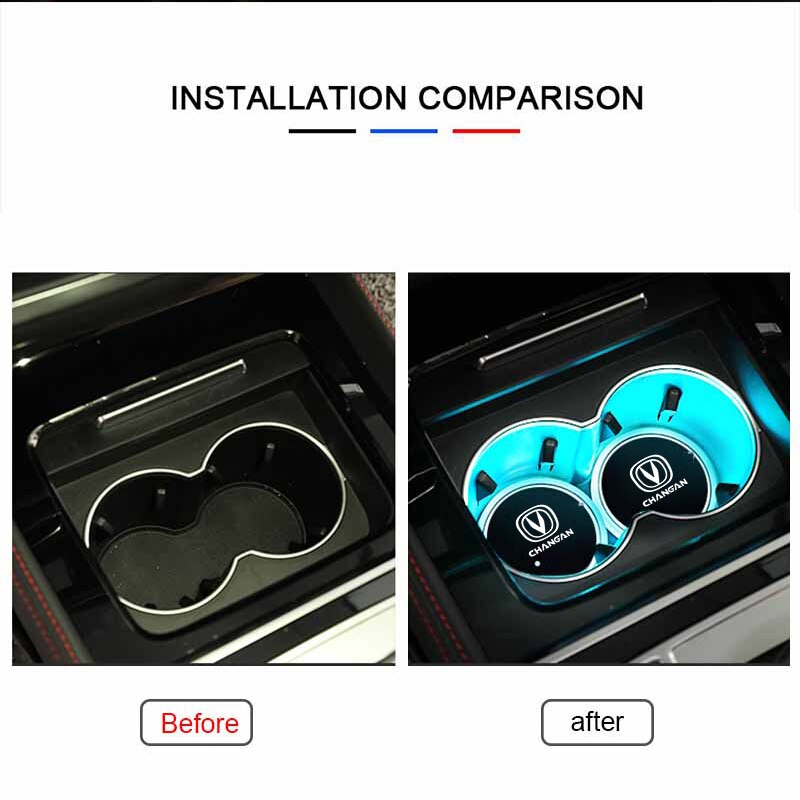 SK983-Led water coaster water glass atmosphere light Sticker  car Accessories