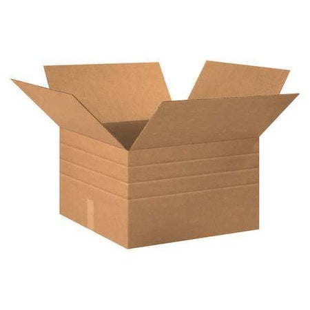 MD202012 Multi-Depth Corrugated Box, 20" Length x 20" Width x 12" Height, Kraft (Bundle of 15)