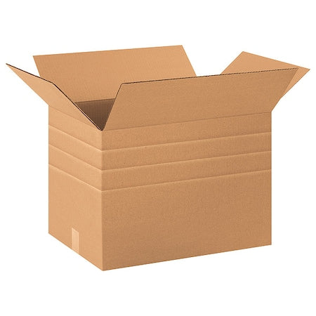 MD201414 Multi-Depth Corrugated Cardboard Box 20" L x 14" W x 14" H, Kraft, for Shipping, Packing and Moving (Pack of 15)