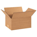 Corrugated Cardboard Multi-Depth Shipping and Mailing Boxes, 12" L x 9" W x 6" H, Brown/Kraft, Easy-to-Assemble, Great for Small Businesses (Pack of 25)