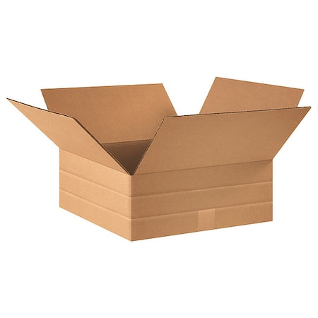 MD16166 Multi-Depth Corrugated Cardboard Box 16" L x 16" W x 6" H, Kraft, for Shipping, Packing and Moving (Pack of 25)