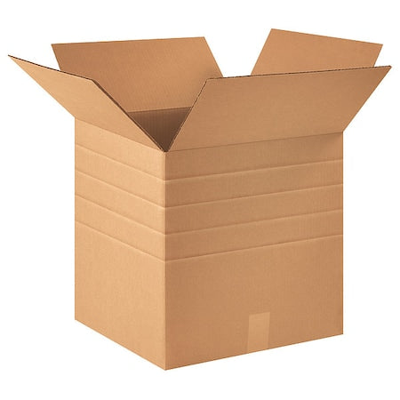 MD161616 Multi-Depth Corrugated Box, 16" Length x 16" Width x 16" Height, Kraft (Bundle of 10)