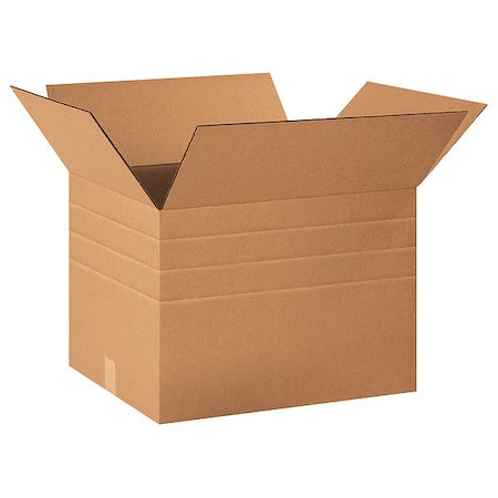 MD201614 Multi-Depth Corrugated Box, 20" Length x 16" Width x 14" Height, Kraft (Bundle of 20)