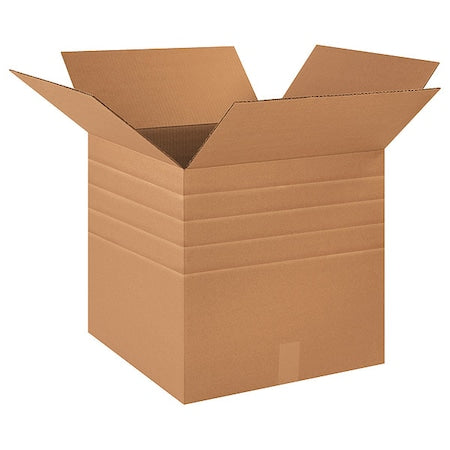 MD181818 Multi-Depth Corrugated Box, 18" Length x 18" Width x 18" Height, Kraft (Bundle of 20)