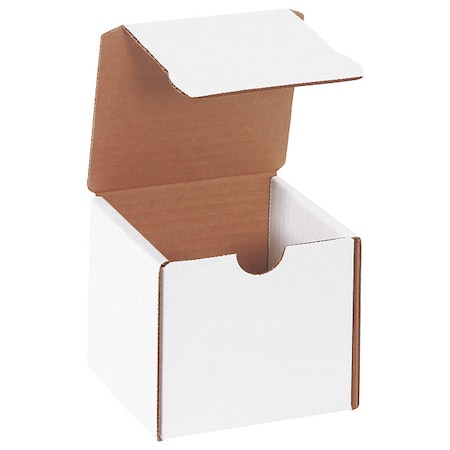 White Literature Mailing Boxes, 4" x 4" x 4", Pack of 50, Crush-Proof, for Shipping, Mailing and Storing