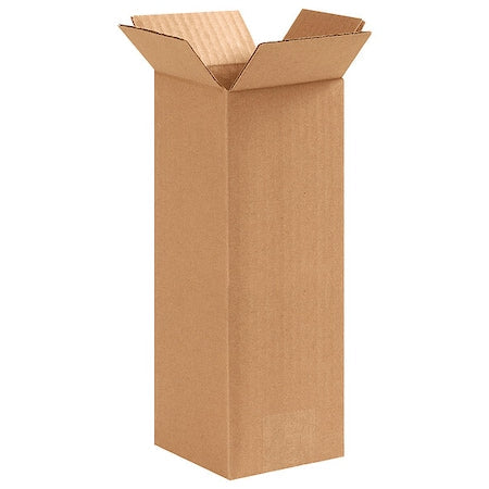 Recycled Corrugated Cardboard Boxes, 4" L x 4" W x 10" H, Brown/Kraft, Contains 15%-100% Recycled Content (Pack of 25)