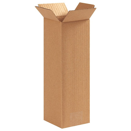 Corrugated Cardboard Shipping and Mailing Boxes, 4" L x 4" W x 12" H, Brown/Kraft, Easy-to-Assemble, Great for Small Businesses (Pack of 25)