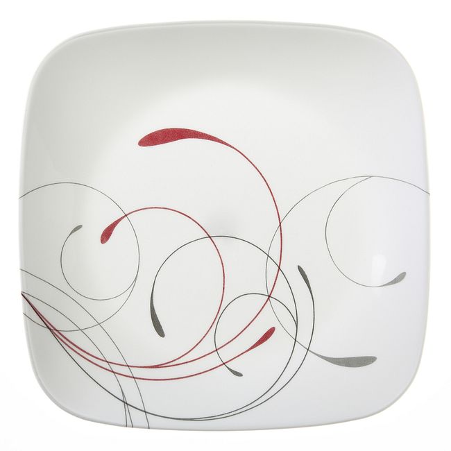 Adorned with plumes of soft gray and rich red, this salad plate brings splendid style to the table. The sleek square shape has a modern look along with great durability, so it will embellish everyday meals and special occasions for years to come.

Nothing