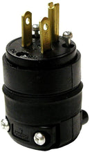 15 Amp, 125 Volt, NEMA 5-15P, 2-Pole, 3-Wire Plug, Straight Blade, Rubber - Black