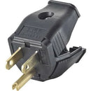 15 Amp, 125 Volt, NEMA 5-15P 2-Pole, 3-Wire Grounding Plug, Clamptite Hinged Design, Thermoplastic - Black