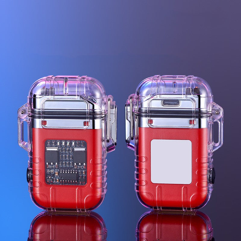 SK722-Waterproof And Windproof Outdoor Lighting Double-arc Lighter