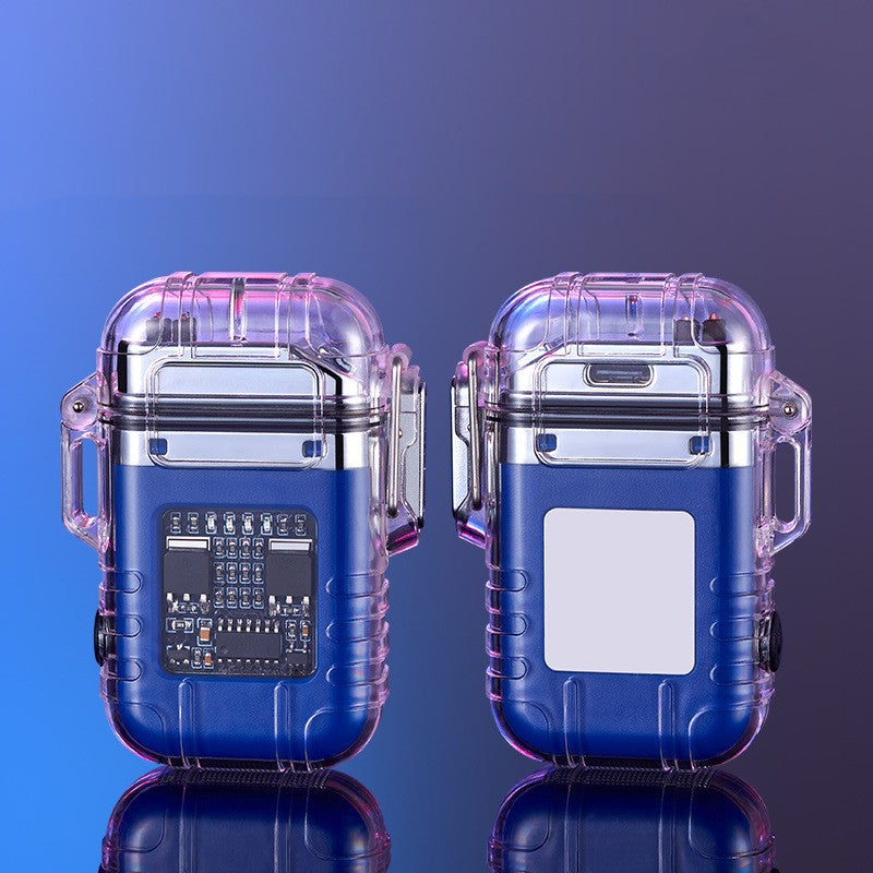 SK722-Waterproof And Windproof Outdoor Lighting Double-arc Lighter