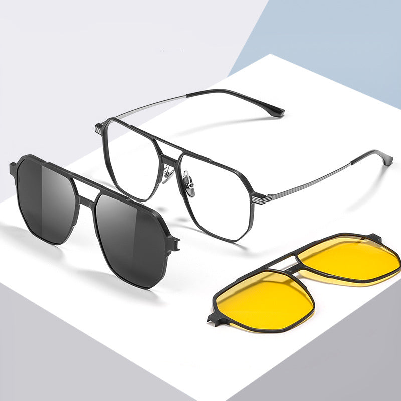 SK620-Aluminum Magnesium Set Polarizing Mirror Large Frame Sunglasses