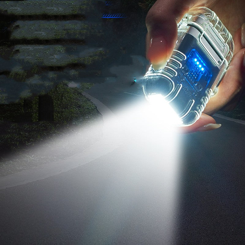 SK722-Waterproof And Windproof Outdoor Lighting Double-arc Lighter