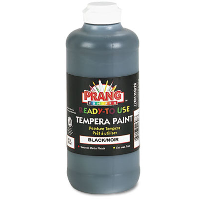 DX08 Prang Ready-To-Use Tempera Paint, Black, 16 Oz Dispenser-Cap Bottle X21608 USS-DIX21608