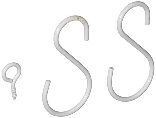 CCC-Panacea 86502 Extender S Hook, White, Pack of 2;Length:2.5cm;Width:10.2cm;Height:45cm