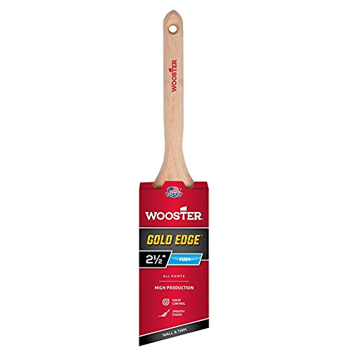 TQ01 Wooster 5231-2 1/2 Series 5231 2-1/2" Edge Angle Brush, 2 1/2 Inch, White,GoldLenth:2.4cm;Width£º6.9cm;Height:33.3cm