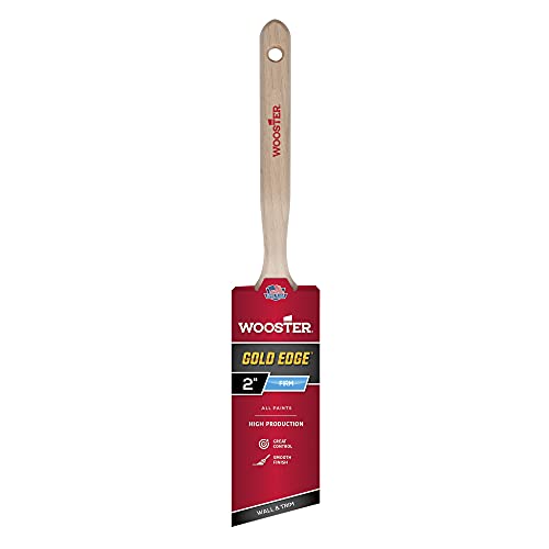 TQ01 Wooster 5231-2 Series 5231 2" Edge Angle Brush, 2 Inch, White,GoldLenth:2.3cm;Width£º5.6cm;Height:31.8cm