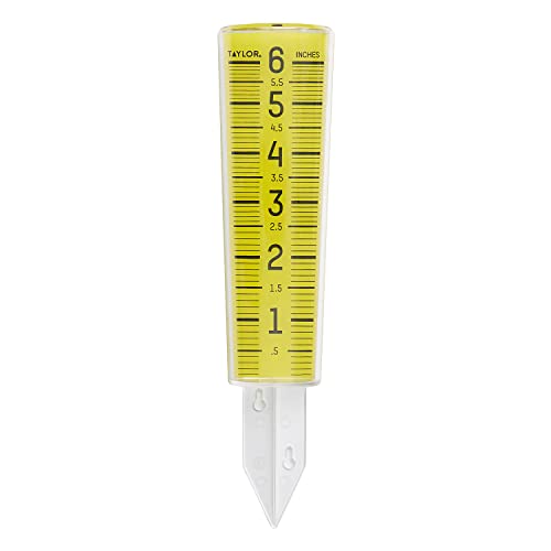 CCB-Taylor ClearVu Rain and Sprinkler Gauge, 6 Inch Capacity, Clear;Length:38.1cm;Width:3.8cm;Height:45cm