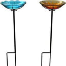CCK-Panacea 82912 Sunflower & Wildflower Glass Bird Bath & Feeder - Pack of 4