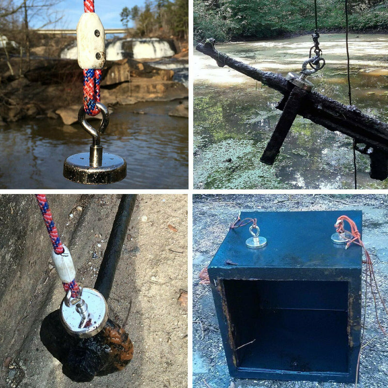 SK797-Fishing Magnet with Lifting Ring Magnetic Retrieving Lake Treasure Hunt Collects
