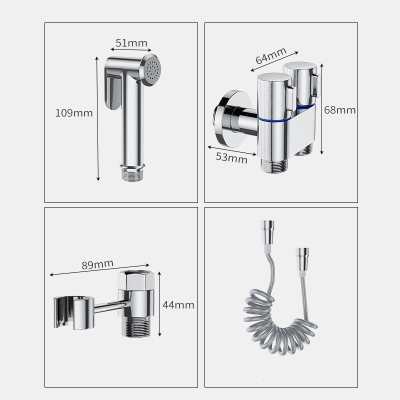 SK833-Toilet Spray High Pressure Flushing One In Two Out Angle Valve Set