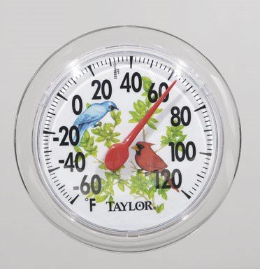 CCB-THEROMETER 6"RND BIRDS;Length:16.5cm;Width:2.5cm;Height:136cm