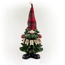 CCG-Alpine Corporation 28" H Polyresin Christmas Tree Cheer Gnome Decoration with Color Changing LED Lights;Length:39.5cm;Width:42cm;Height:3044cm