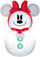 CCD-Gemmy Christmas Airblown Inflatable Inflatable Minnie Mouse Snowman, White
