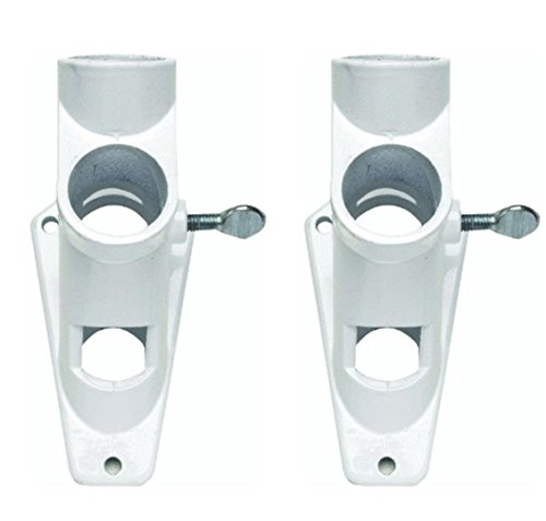 CCH-Valley Forge Flag 2 Position 1" White Powder Coated Aluminum Flag Pole Bracket (2 Pack);Length:43.2cm;Width:6.4cm;Height:608cm