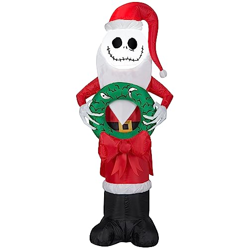 CCD-Gemmy Holiday Inflatables 4 Foot Nightmare Before Christmas Jack Skellington with Wreath;Length:47cm;Width:122cm;Height:1311cm