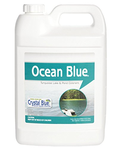 CCA-Crystal Blue Ocean Blue Pond Dye - 1 Gallon - Aqua Blue Color Treats up to 1 Acre - Clean, Clear & Aqua Blue Water - Environmentally Friendly Pond Dye;Length:15.2cm;Width:30.5cm;Height:4032cm